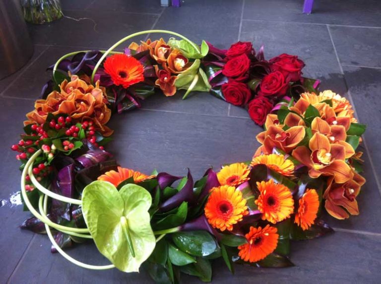 large modern colourful wreath 768x574